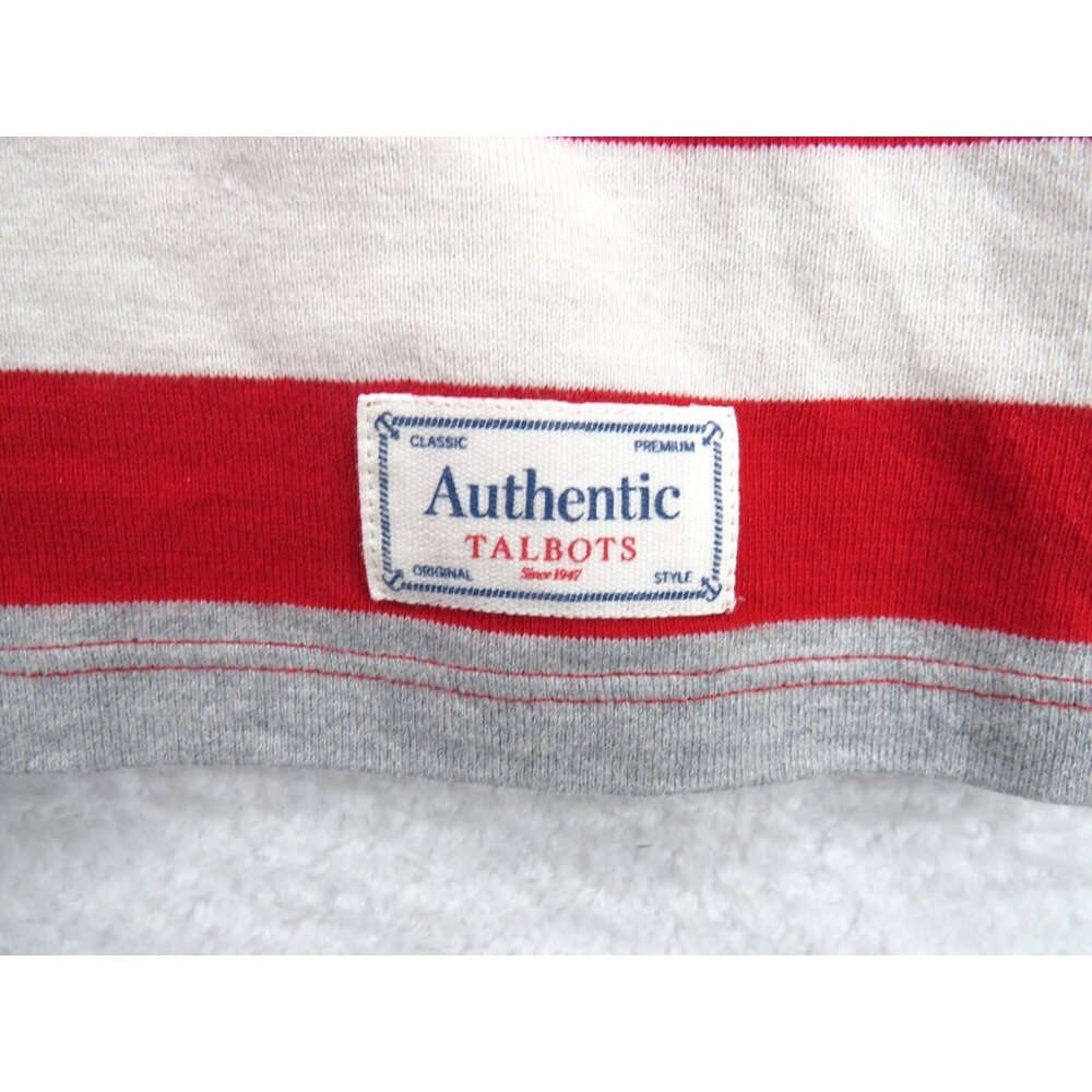 Talbots Shirt Womens XL Red White Striped Long Sleeve Boatneck Nautical Breton - Picture 4 of 9